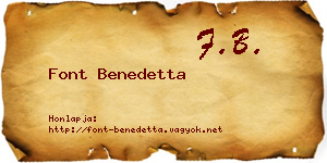 Font Benedetta névjegykártya