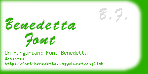 benedetta font business card